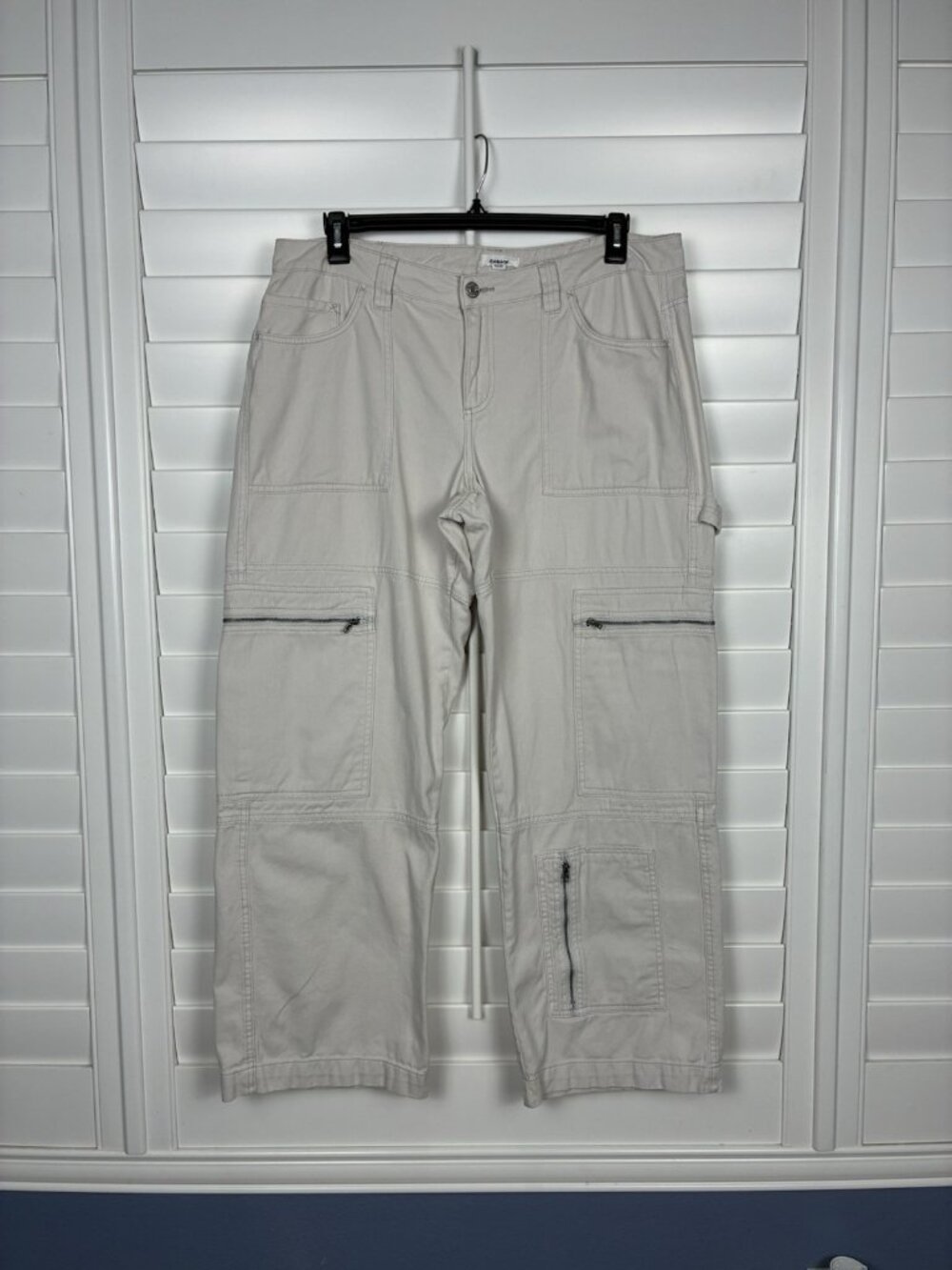 Garage Women’s Size 15 Cream Wide Leg Cargo Carpenter Pants
